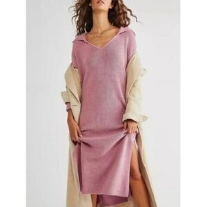 FP Movement by Free People V-Neck Sweater in Soft Pink